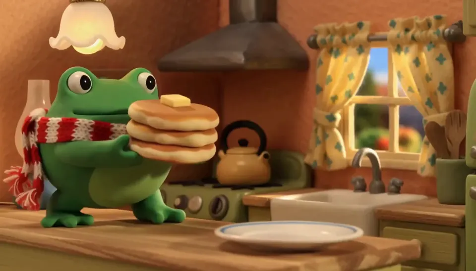 Video thumbnail: Claymation Frog with Pancakes