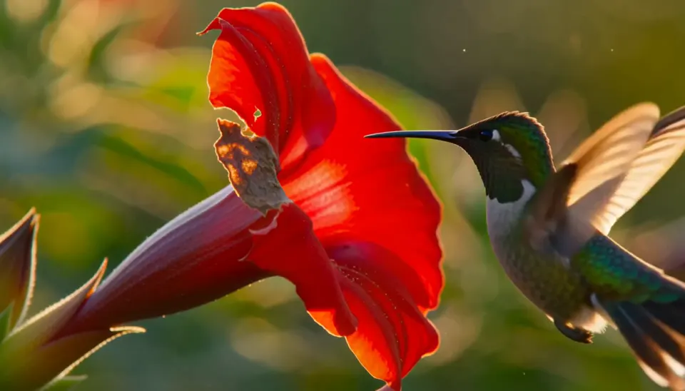 Video thumbnail: Hummingbird at a Red Flower